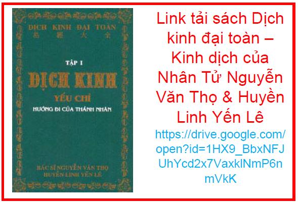 Sách Dịch kinh đại toàn – Kinh dịch của Nhân Tử Nguyễn Văn Thọ & Huyền Linh Yến Lê