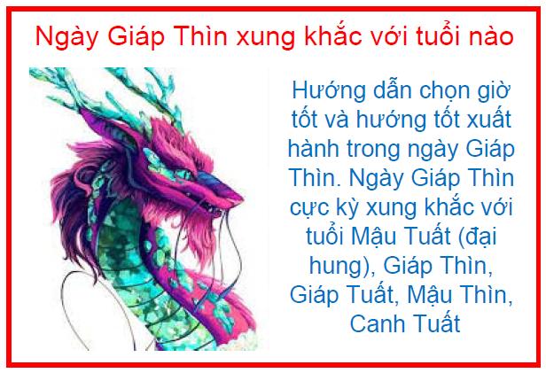 Ngày Giáp Thìn xung khắc với tuổi nào?