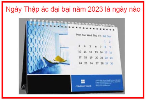 Ngày Thập ác đại bại năm 2023 là ngày nào